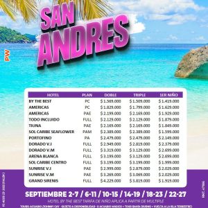 San Andrés 5 noches con tours